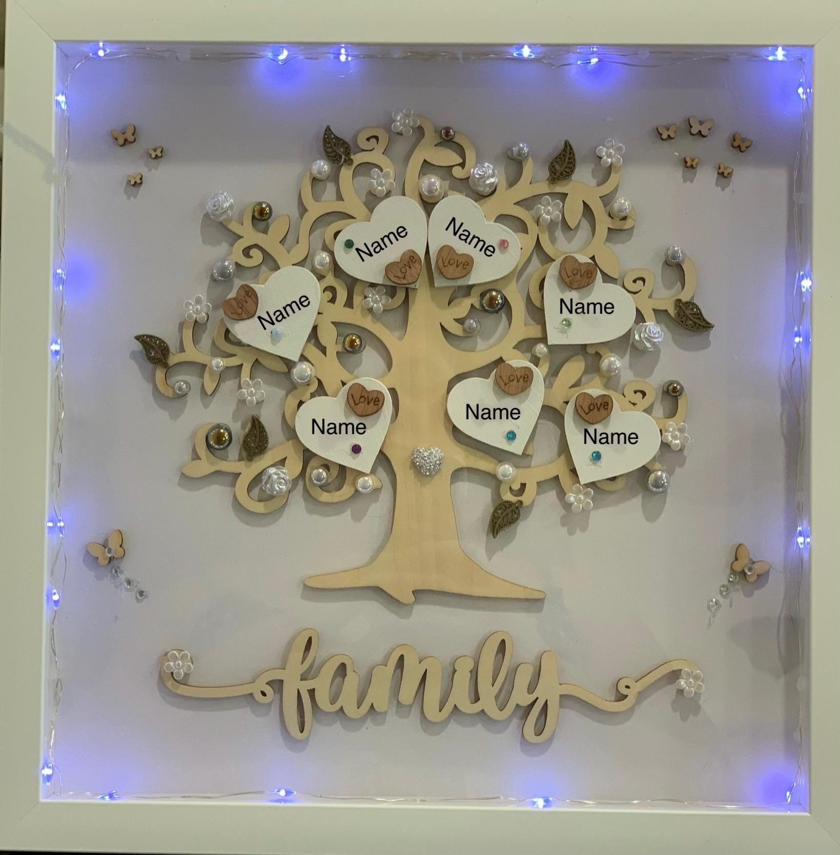 Personalized Family Tree Shadow Box Frame - Etsy
