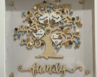 Personalized Family Tree Shadow Box Frame