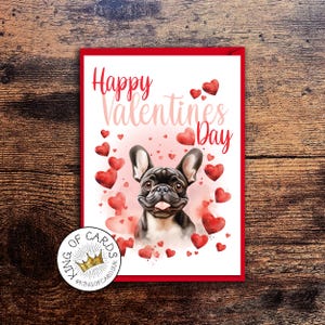 Frenchie Valentinstag Karte - Karten für Liebhaber Französischer Bulldogge - Liebesherzen und Hunde - Grußkarten - 13 x 18 cm - Versandkostenfrei in Großbritannien