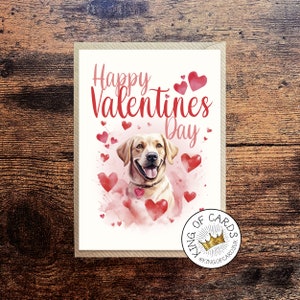Labrador Retriever Valentinstag Karte - Karten für Hundeliebhaber - Love Hearts and Labs - Grußkarten - 13 x 18 cm - Versandkostenfrei