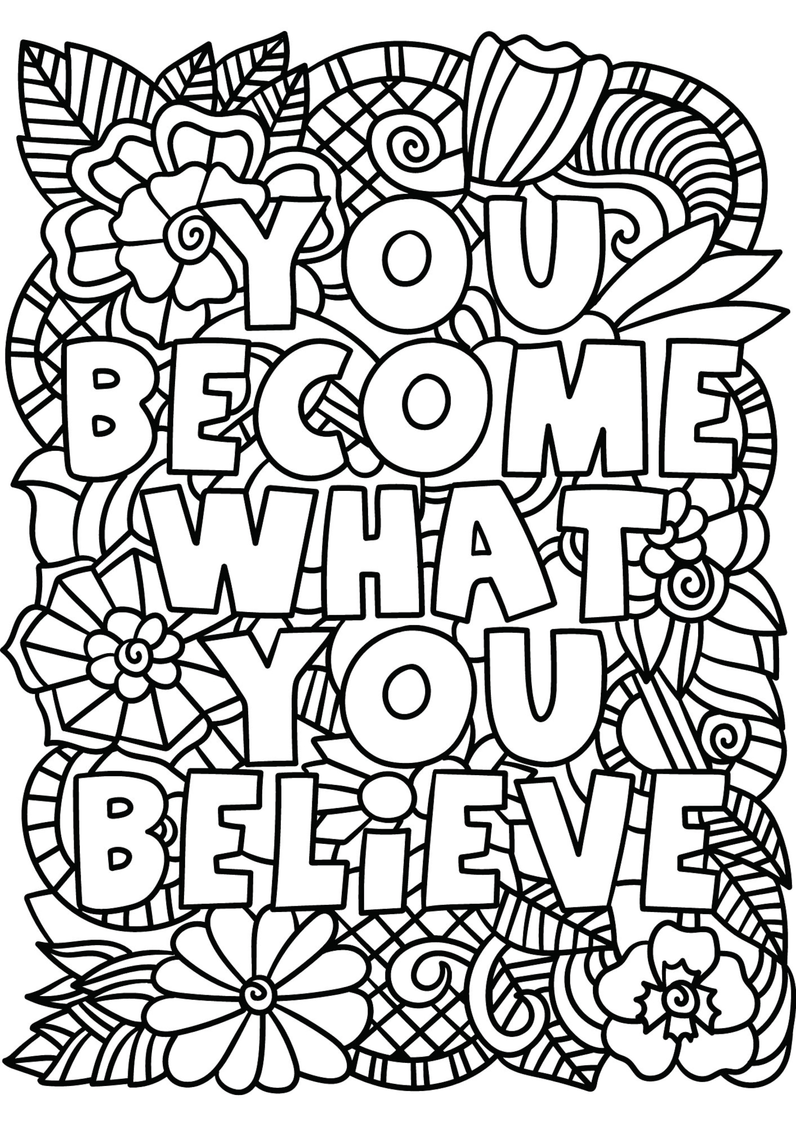 30 Motivational Coloring Pages, Motivational Coloring Book, Adults ...
