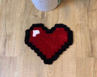 Minecraft heart rug