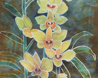 Orchid flower in batik
