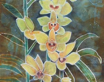 Orchid flower in batik