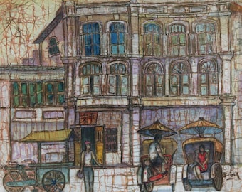 Escena callejera y rickshaw en Penang por Chuah Seong Hooi