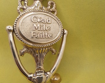 Solid Brass 'Céad Míle Fáilte' Door Knocker