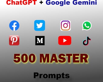 ChatGPT Prompts for Social Media, including Facebook Twitter Instagram Medium WhatsApp Pinterest Youtube Tiktok