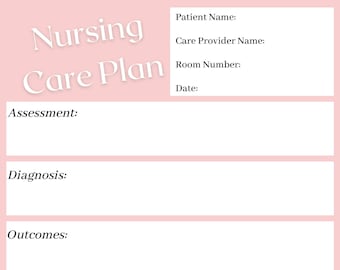 Nursing Care Plan Care Plan Template Student Nurse Planner Care Plan