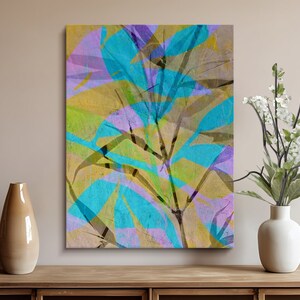 Colorful Abstract Plant Printable Wall Art, Colorful Botanical Wall Art, Modern Home Decor, Vibrant Floral Illustration