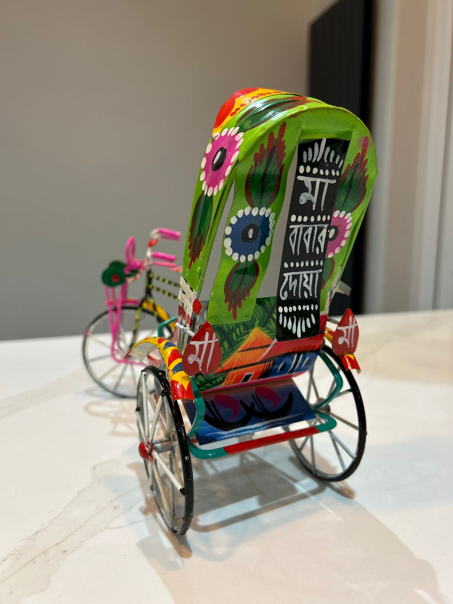 Hand-painted Wrought Iron Rickshaw - Etsy