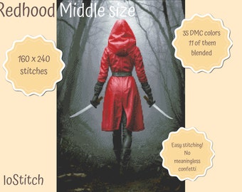 Emancipated Redhood Middle size - Cross Stitch pattern PDF, Pattern Keeper compatible