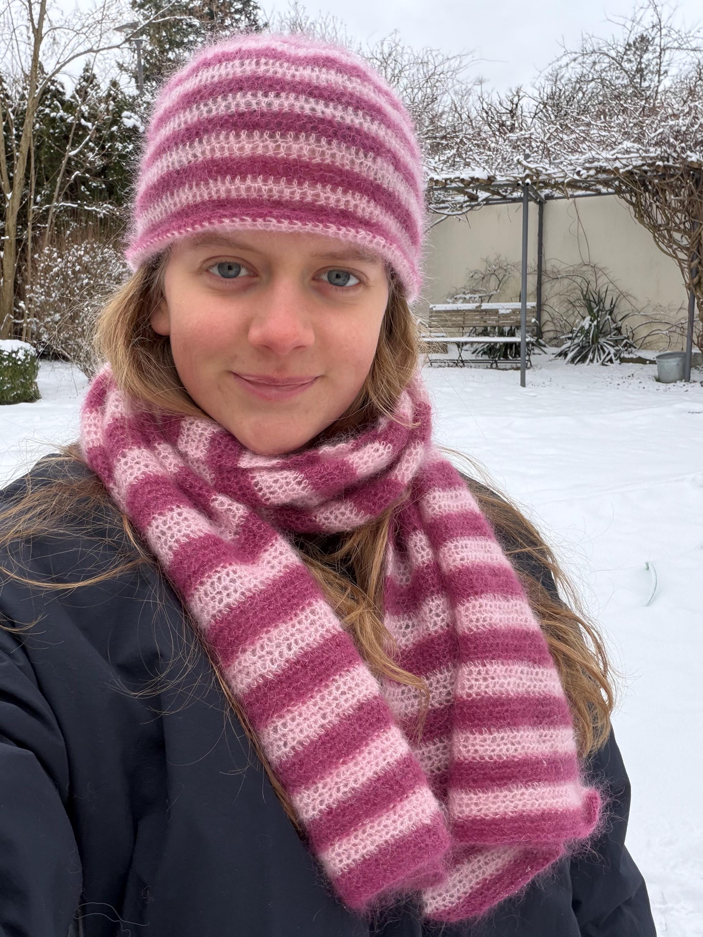 Womens Striped Beanie and Scarf - Etsy