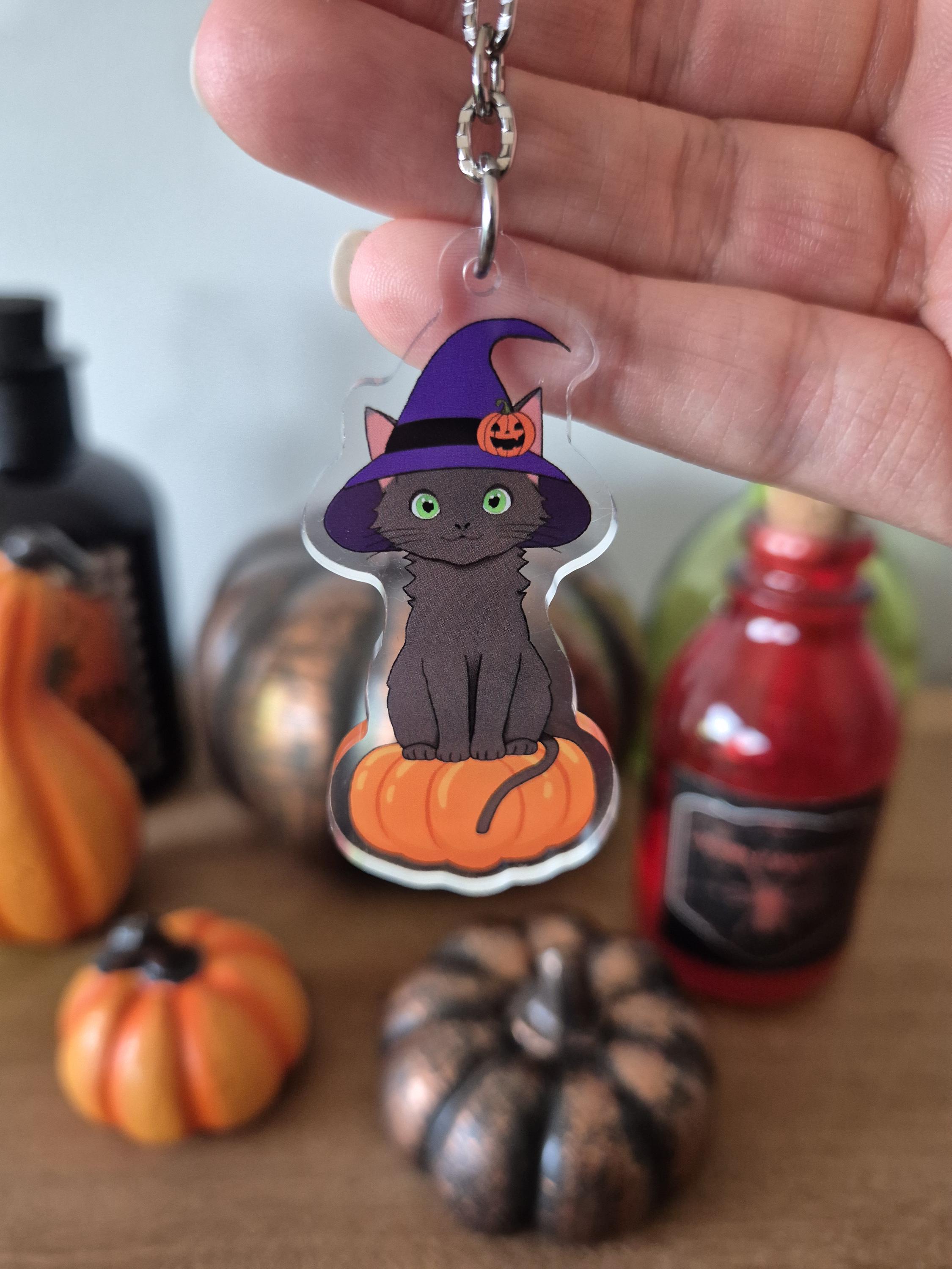 Carta da Parati Gatto di Halloween con il cappello delle streghe