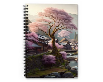 Cherry Blossom Spiral Notebook, Floral Journal, Flower Notepad, Nature Inspired Gift