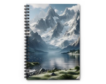 Mountain Range Spiral Notebook, Nature Lover Journal, Outdoor Adventure Diary, Gift for Hiker, Travel Planner