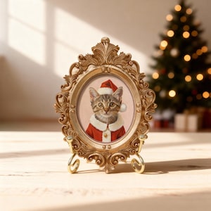 Custom Hand-Painted Pet Memorial Portrait– Dog or Cat Remembrance Gift,Pet Loss Keepsake with Ornate Mini Frame,Pet Memorial,Christmas gifts image 7