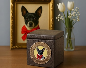 Hand Painted Pet Urn, Custom Portrait Pet Urn for Ashes, Personalized Cat Pottery Container with Lid, Pet Loss Gift, Ceramic Keepsake Urn