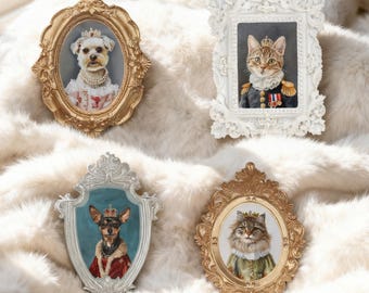 Custom Hand-Painted Royal Pet Portrait, Renaissance Style