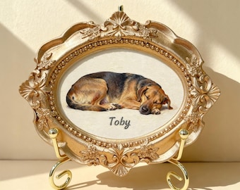 Personalized Pet Memorial Portrait, Hand-Painted from Your Photo – Dog Loss Sympathy Gift, Cat Remembrance Keepsake, Custom Pet Art