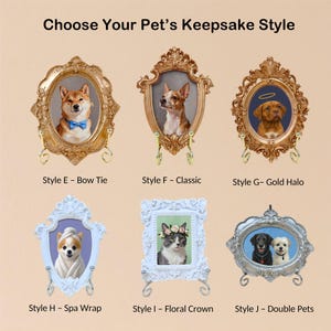 Custom Hand-Painted Pet Memorial Portrait– Dog or Cat Remembrance Gift,Pet Loss Keepsake with Ornate Mini Frame,Pet Memorial,Christmas gifts image 3