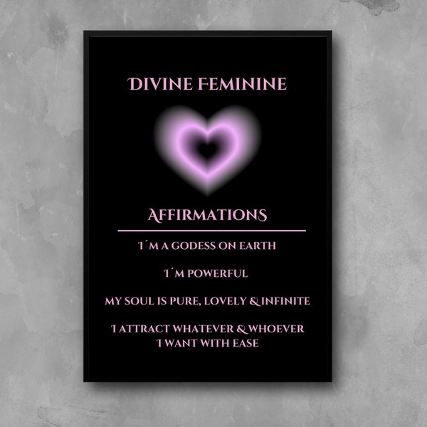 Divine Feminine Aura Poster | Divine Feminine Affirmations Poster | Divine Wall Art | Aura Poster | Quote Poster