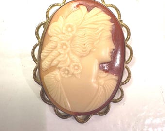 Vintage cameo brooch