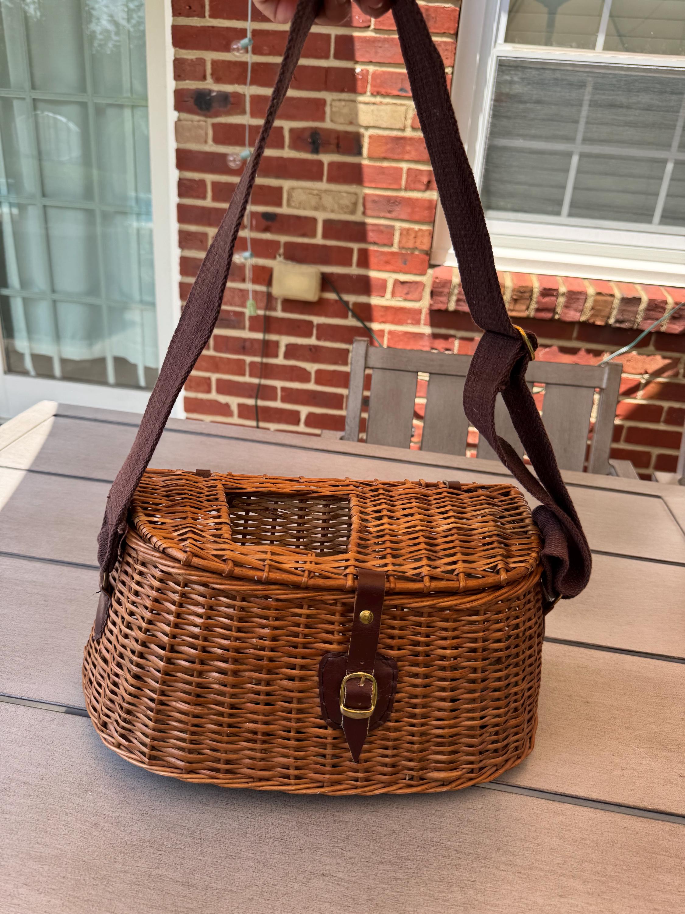 Fishing Basket Syhonic Classical Vintage Fish Basket,Wicker