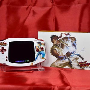 Custom Gameboy Advance Console - IPS Screen Mod | Street Fighter Theme | Retro Handheld Gift with Box