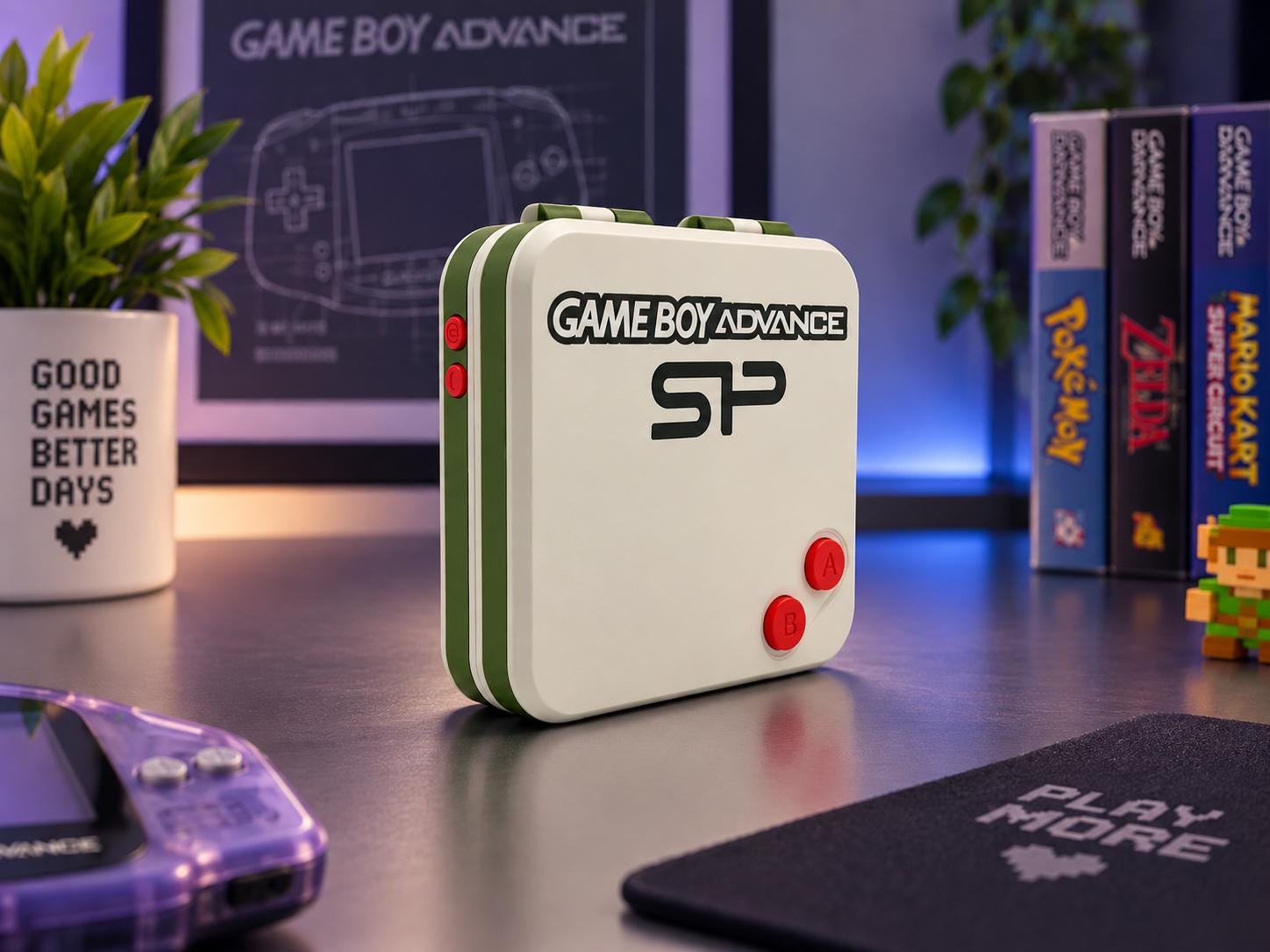 Game Boy Advance SP Magnetic Travel Case – 3D Printed Retro Protective Case