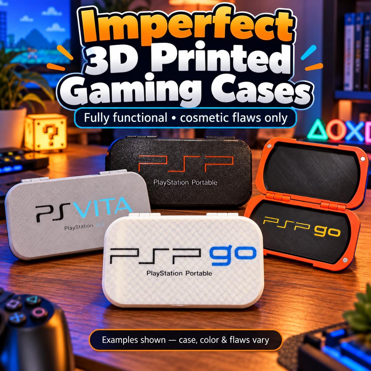 Imperfect 3D Printed Gaming Cases