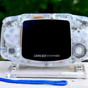 Custom Game Boy Advance – IPS Backlit Screen + LED Mods – Includes Game & Display Stand