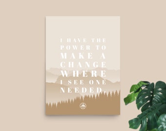 Challenging myself allows for growth | Poster typographique motivation développement personnel | Décoration intérieure | Papier Mat