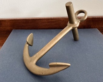 Vintage Nautical Brass Anchor Decor Paperweight Bookend