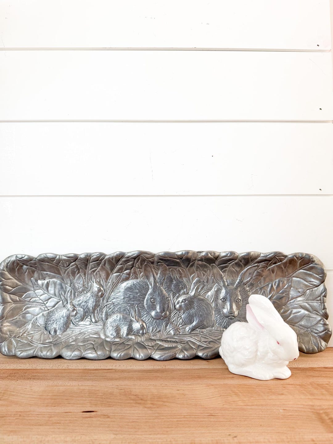 Vintage 1990 Arthur Court Designs Bunny Long Rectangular Tray, Sand ...