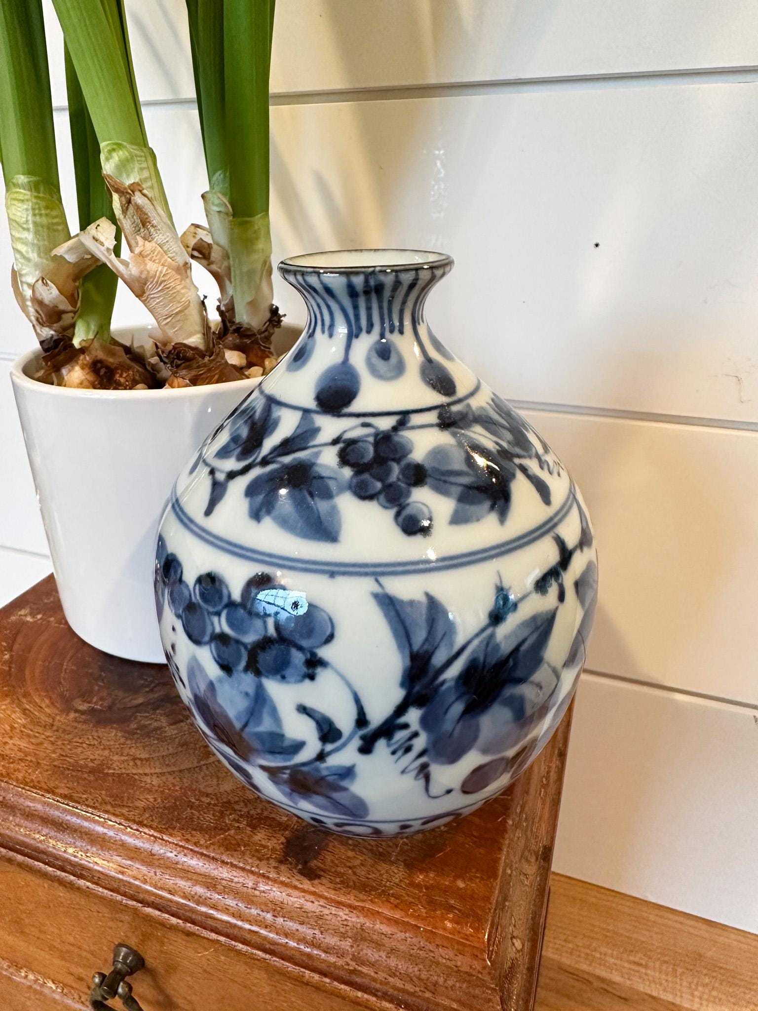 水差し　ヴィンテージ品 / フィッツアンドフロイド Fitz and Floyd 1976 Vintage Fitz and Floyd Blue and Gray Asian Style Bud