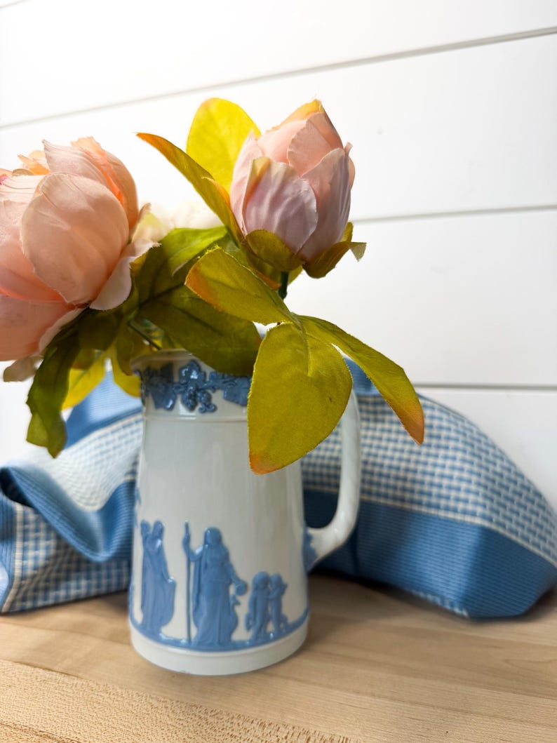 Vintage Wedgwood Embossed Queensware Pitcher, Etruria & Barlaston ...