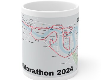 London Marathon 2024 Mug, Marathon Route, Memento, Souvenir, Running Gift, Runners gifts, running gifts