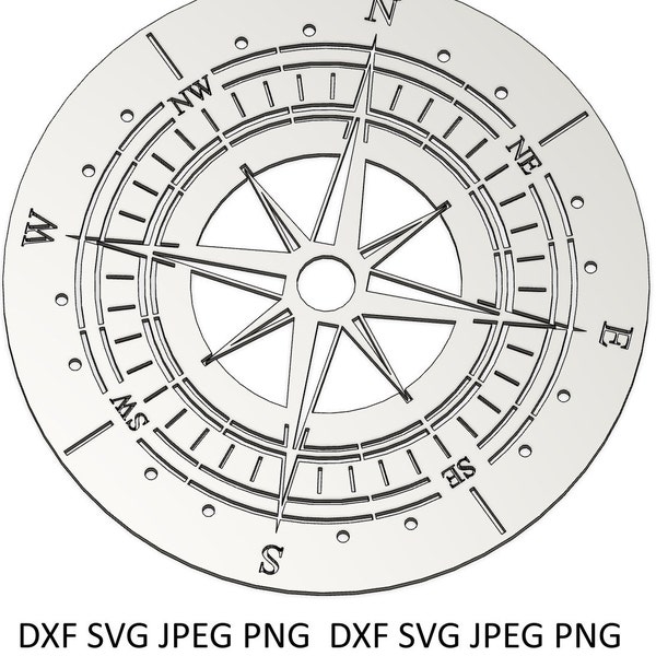 Kompass dxf | Nautischer Kompass Svg Design | Kompass Svg | Kompass Laser Cutfile | Kompass png |Navy | new style | maritime | Seefahrt Deko