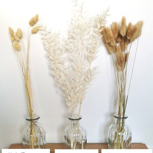 Create Your Own Bouquet | Mix of White, Cream, Brown and Natural Dried Flowers | Pampas Grass | Wheat stems | Bunny tails | Ruscus | More