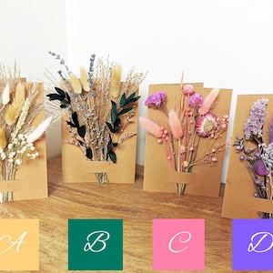 Mini bouquet de fleurs séchées | Mini fleurs séchées dans un vase | Coffret cadeau de demoiselle d'honneur | Fleurs pour gâteau de mariage | Compositions de fleurs séchées | Boutonnière