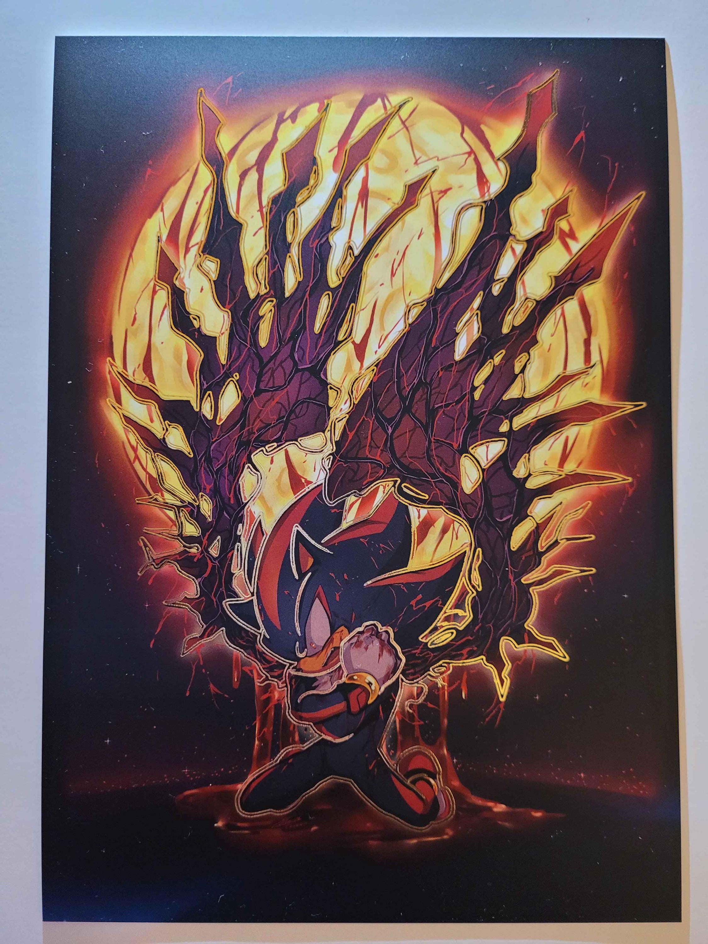 Shadow, winged saviour A5 Special Gold foil print. 350gsm