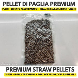 Pellets de palha para substrato de cogumelos | Limpos e altamente absorventes | Mistura para cultivo de ostras | 1kg, 2kg ou 5kg