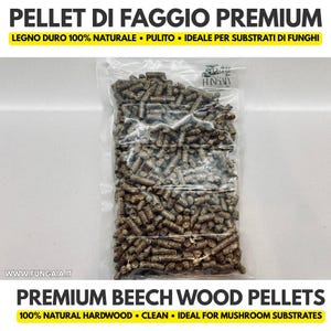 Pellets de madeira de faia para substrato de cogumelos | 100% madeira dura | Shiitake, Juba de Leão, Reishi | 1kg 2kg 5kg