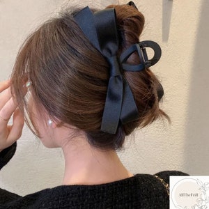 Bow Hair Claw Clip, Hair Bow, Hair Claw, Trendy Hair Claw, Hair Clip for Women, Black Bow Hair Claw, Black Hair Claw, Bow Hair Clip