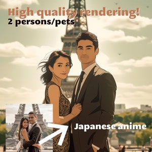 Portrait anime personnalisé à partir de votre photo | Rendu de haute qualité | Dessine moi | Image image par image | 3D | Cadeau personnalisé | Portrait de couple