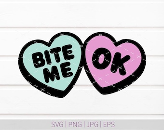 Snoephartjes SVG / Bijt me SVG / Valentijnsdag clipart (digitale download)