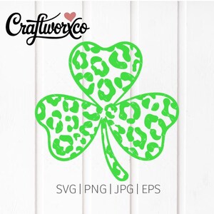 Archivos SVG de trébol con estampado de leopardo (archivos digitales)