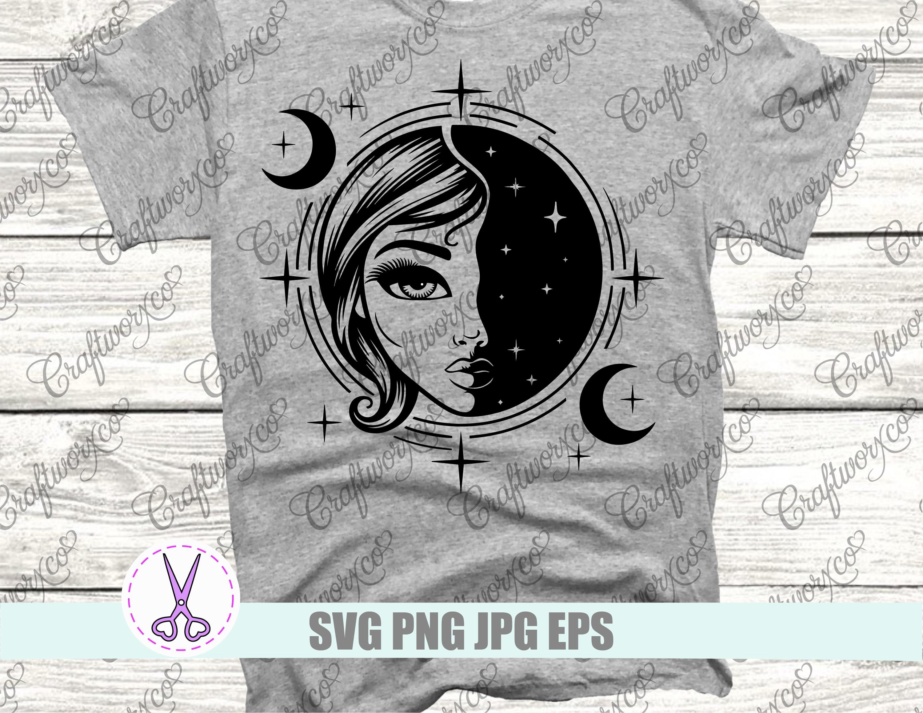 Moon Girl SVG: Celestial Cut Files (Digital Download)