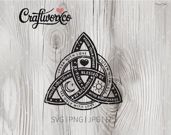 Triquetra Saying SVG: Trinity Knot Clipart - Cut Files (Digital Download)