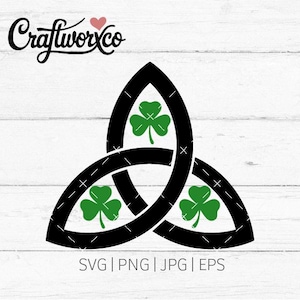 Trinity Knot with Clovers / St. Patrick's Day SVG / PNG / Cut Files (Digital Download)